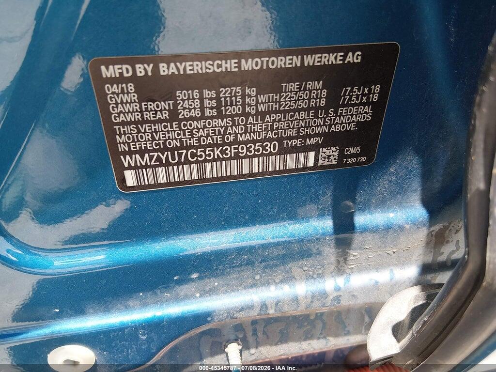 WMZYU7C55K3F93530 2019 MINI E COUNTRYMAN photo no. 9
