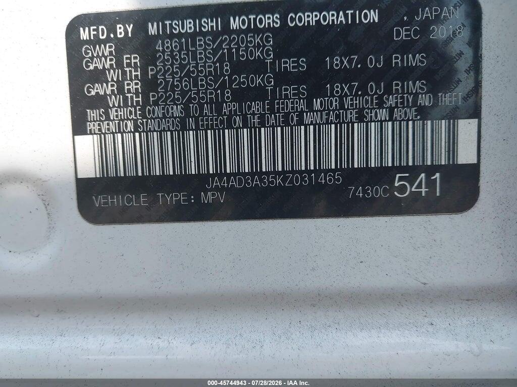 JA4AD3A35KZ031465 2019 MITSUBISHI OUTLANDER photo no. 9