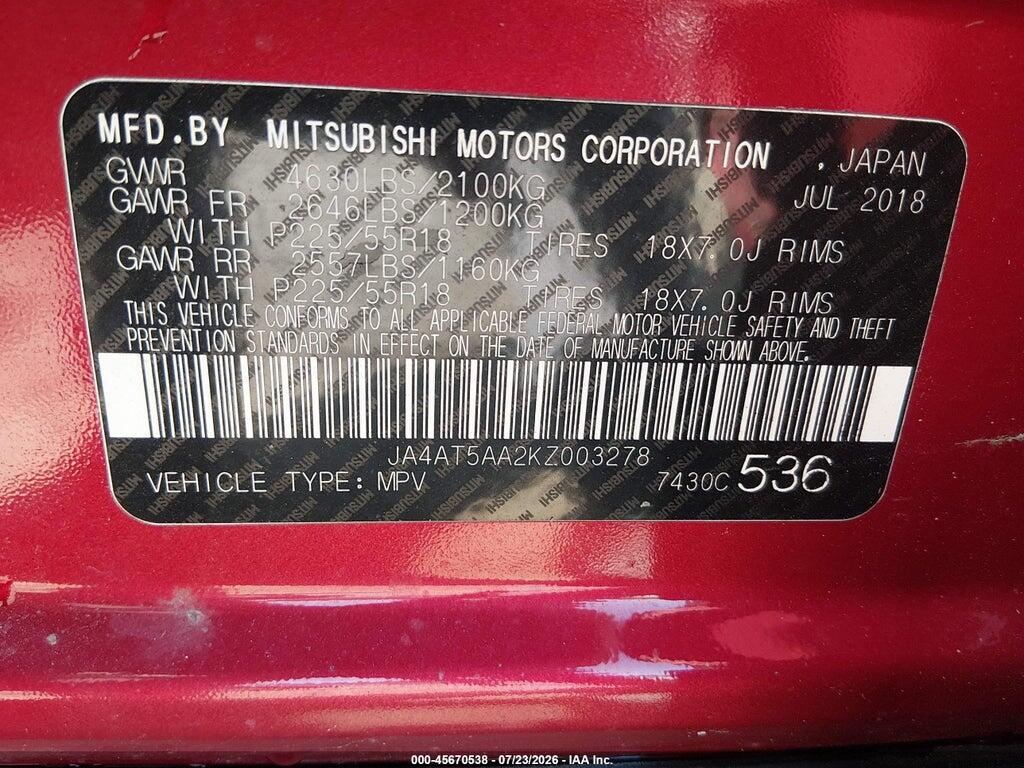 JA4AT5AA2KZ003278 2019 MITSUBISHI ECLIPSE CROSS photo no. 9