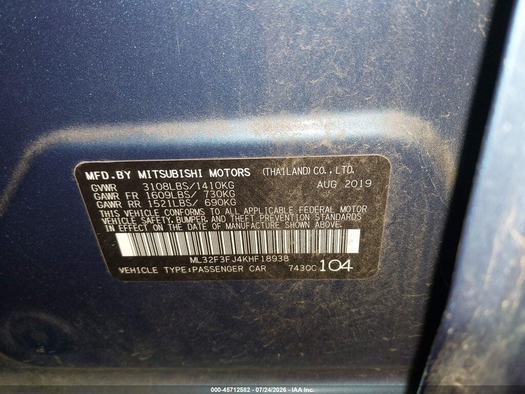 ML32F3FJ4KHF18938 2019 MITSUBISHI MIRAGE G4 photo no. 9