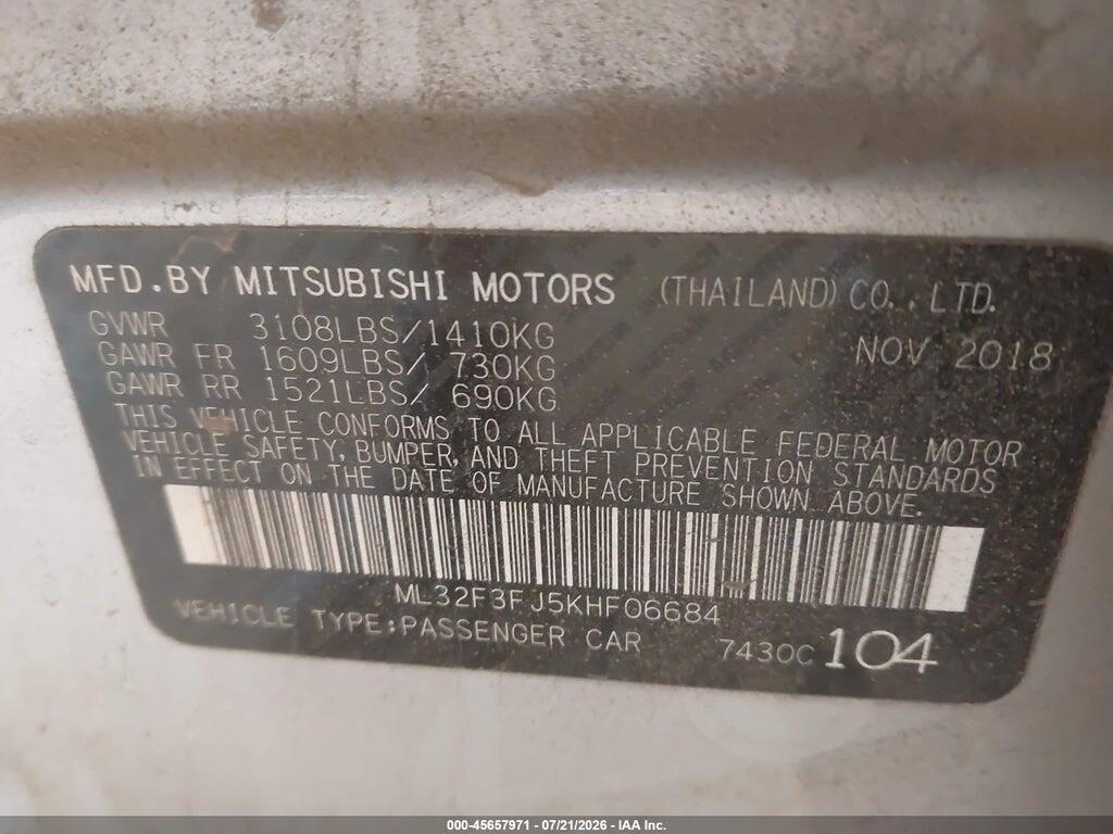 ML32F3FJ5KHF06684 2019 MITSUBISHI MIRAGE G4 photo no. 9
