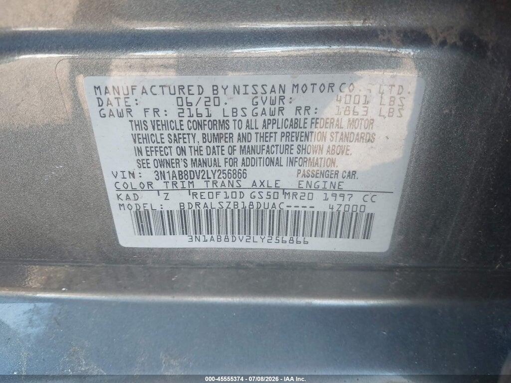 3N1AB8DV2LY256866 2020 NISSAN SENTRA photo no. 9