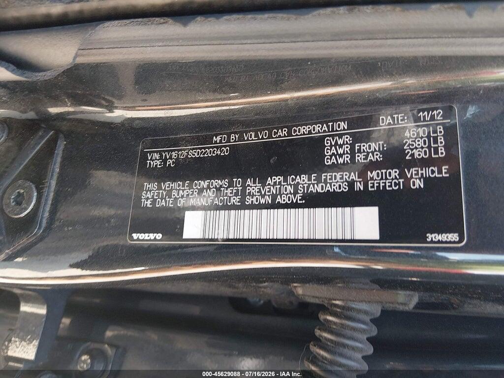 YV1612FS5D2203420 2013 VOLVO S60 photo no. 9