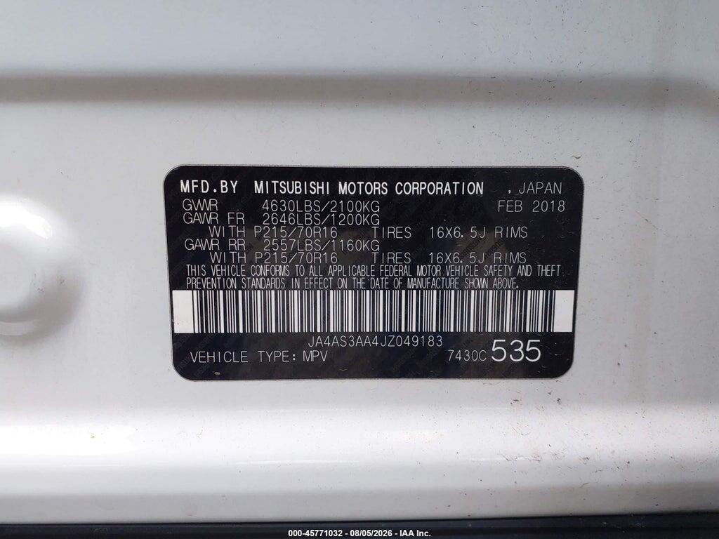 JA4AS3AA4JZ049183 2018 MITSUBISHI ECLIPSE CROSS photo no. 9