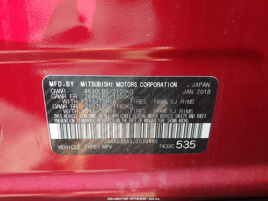 JA4AS3AA3JZ039440 2018 MITSUBISHI ECLIPSE CROSS photo no. 9