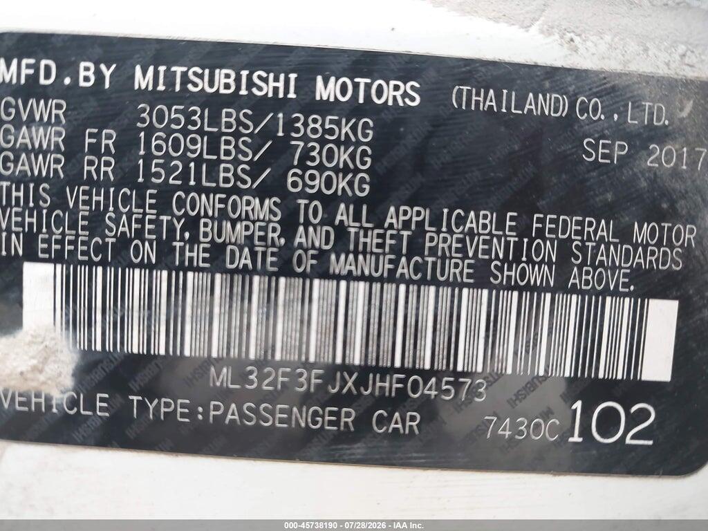 ML32F3FJXJHF04573 2018 MITSUBISHI MIRAGE G4 photo no. 9