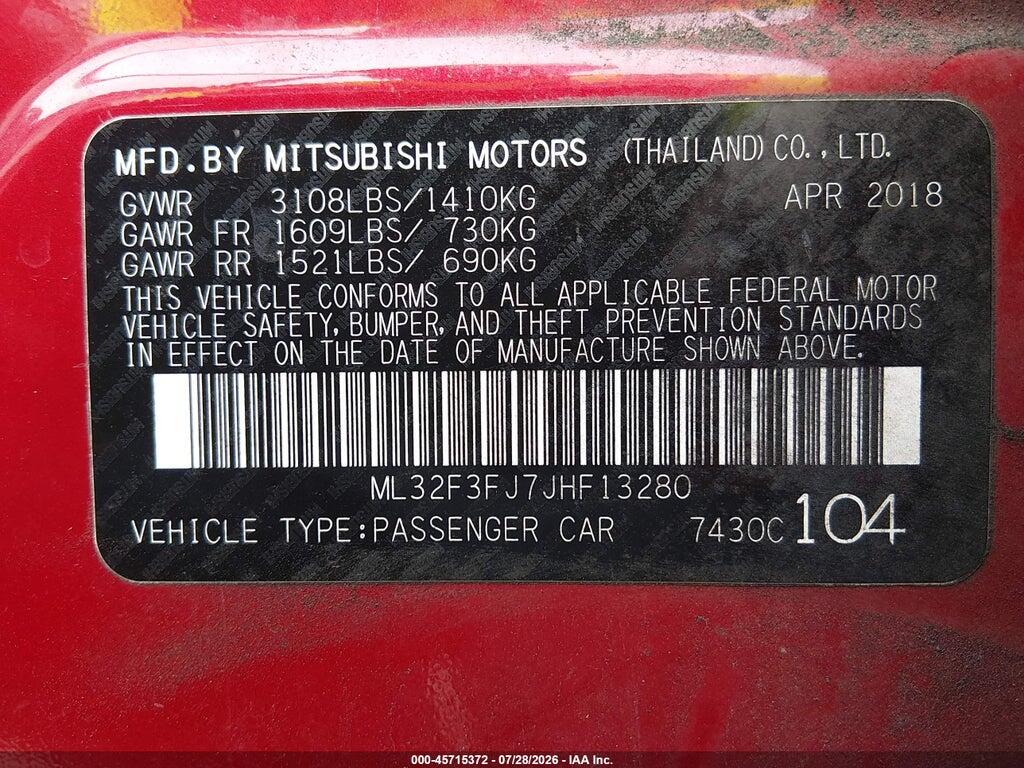 ML32F3FJ7JHF13280 2018 MITSUBISHI MIRAGE G4 photo no. 9
