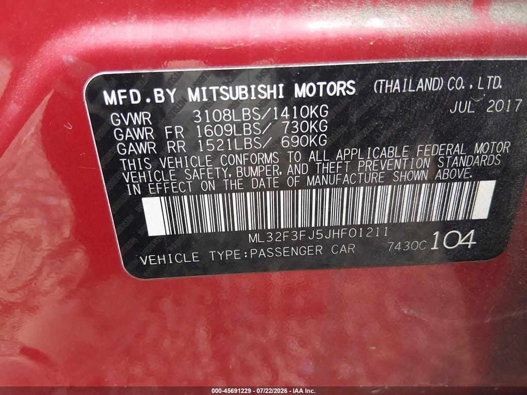 ML32F3FJ5JHF01211 2018 MITSUBISHI MIRAGE G4 photo no. 9