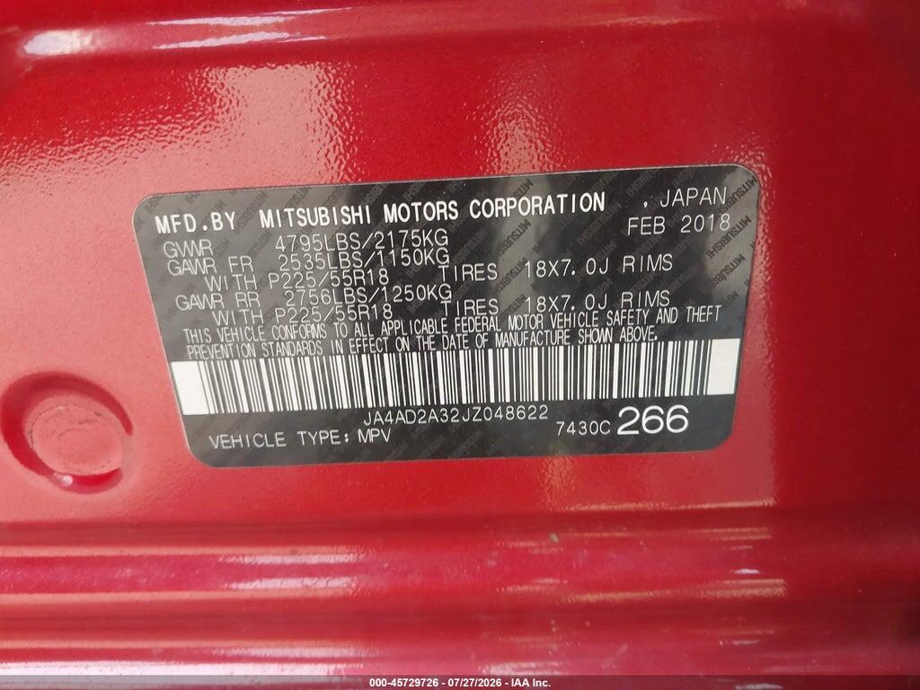 JA4AD2A32JZ048622 2018 MITSUBISHI OUTLANDER photo no. 9