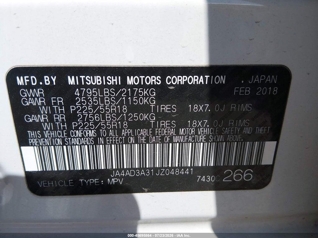 JA4AD3A31JZ048441 2018 MITSUBISHI OUTLANDER photo no. 9