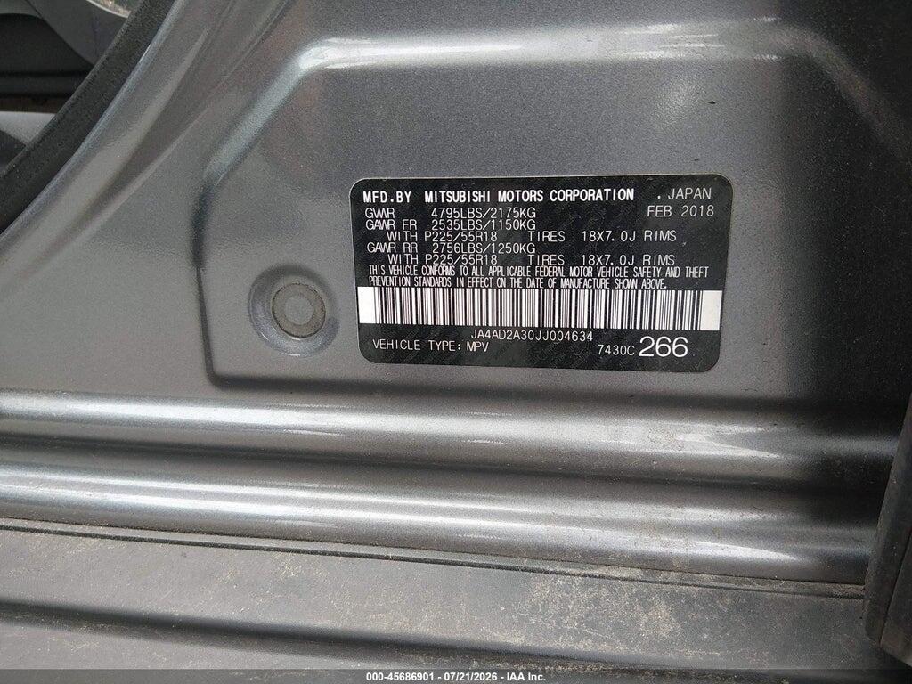 JA4AD2A30JJ004634 2018 MITSUBISHI OUTLANDER photo no. 9