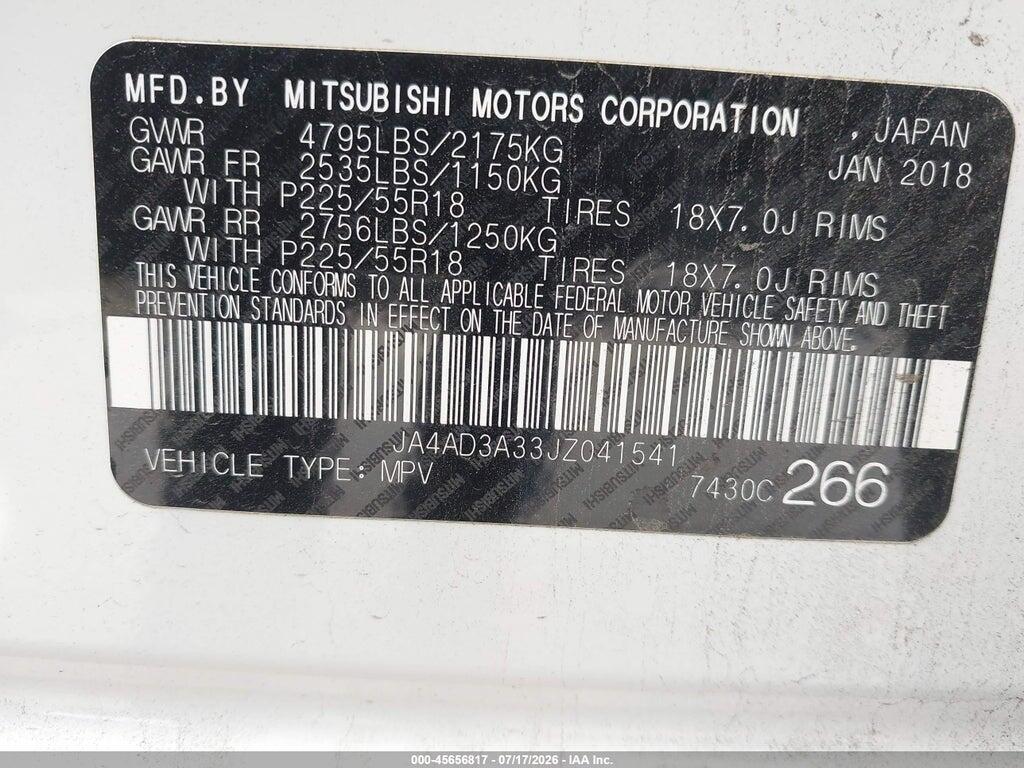 JA4AD3A33JZ041541 2018 MITSUBISHI OUTLANDER photo no. 9
