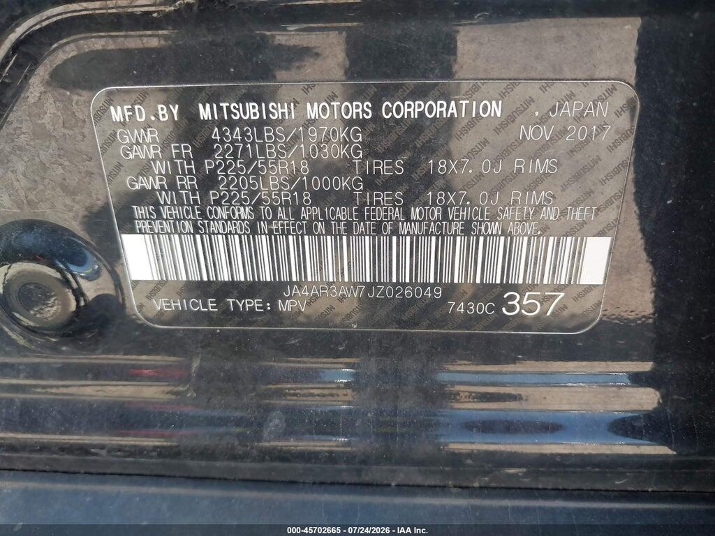 JA4AR3AW7JZ026049 2018 MITSUBISHI OUTLANDER SPORT photo no. 9