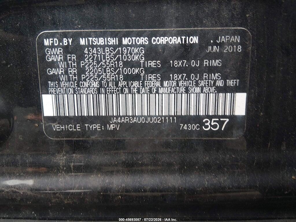 JA4AR3AU0JU021111 2018 MITSUBISHI OUTLANDER SPORT photo no. 9