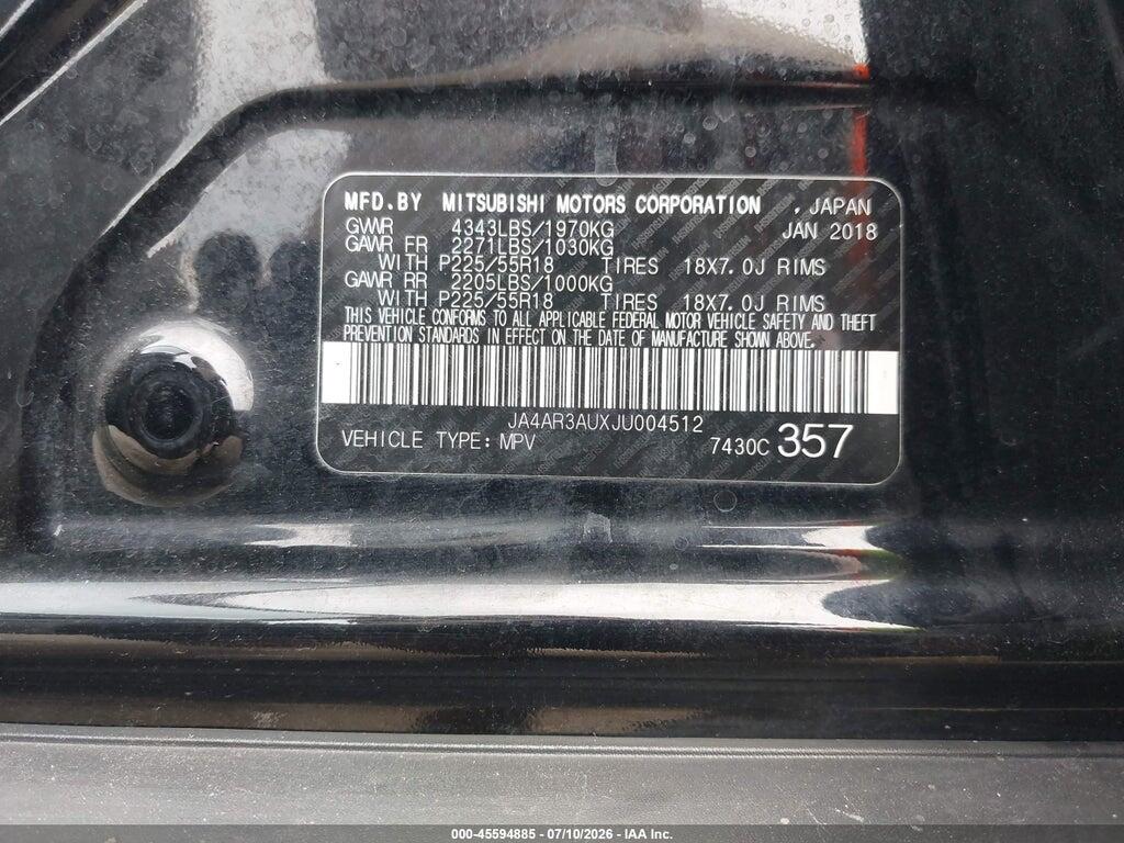 JA4AR3AUXJU004512 2018 MITSUBISHI OUTLANDER SPORT photo no. 9