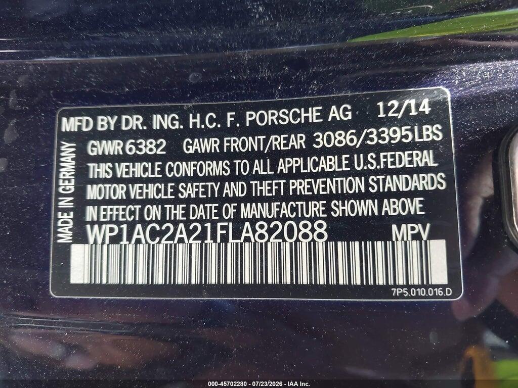 WP1AC2A21FLA82088 2015 PORSCHE CAYENNE photo no. 9