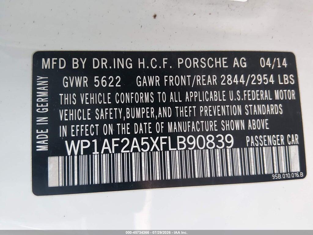 WP1AF2A5XFLB90839 2015 PORSCHE MACAN photo no. 9