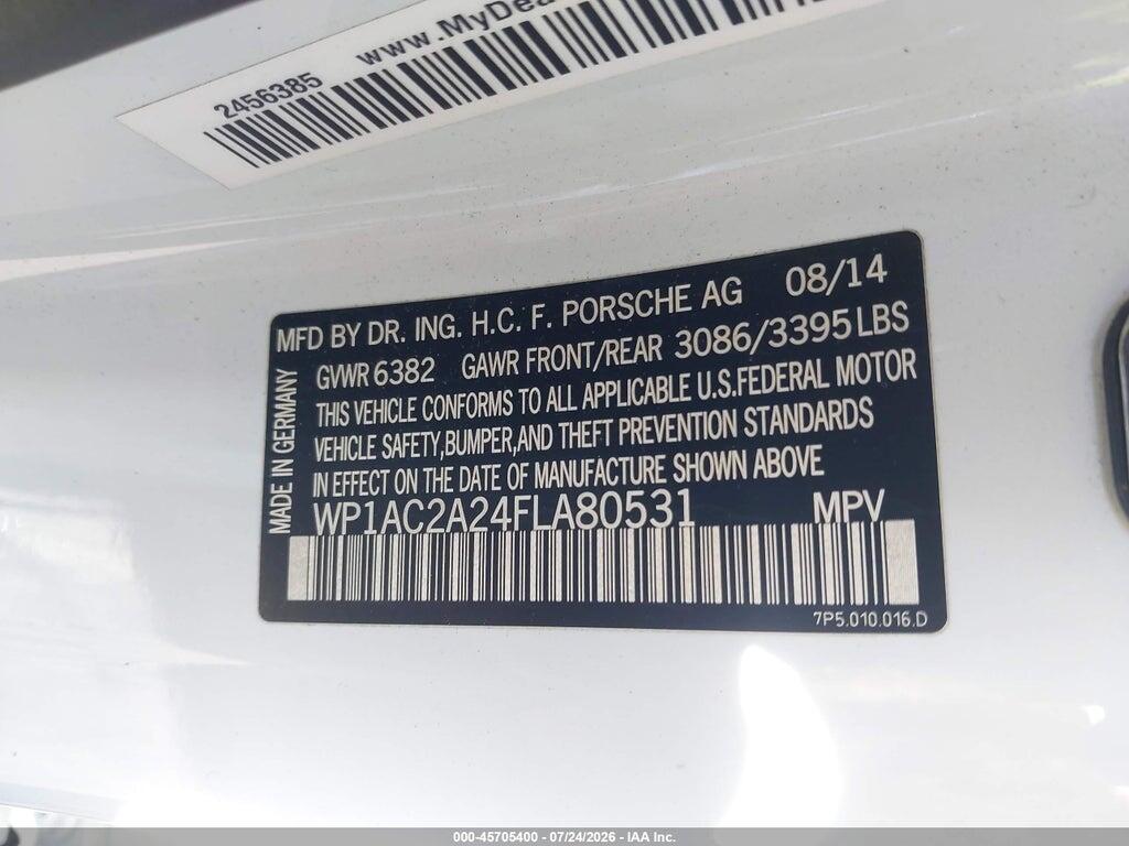 WP1AC2A24FLA80531 2015 PORSCHE CAYENNE photo no. 9