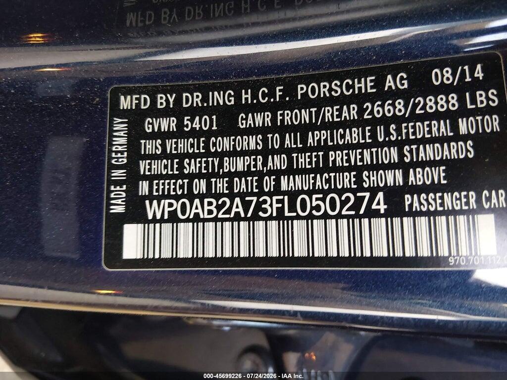 WP0AB2A73FL050274 2015 PORSCHE PANAMERA photo no. 9
