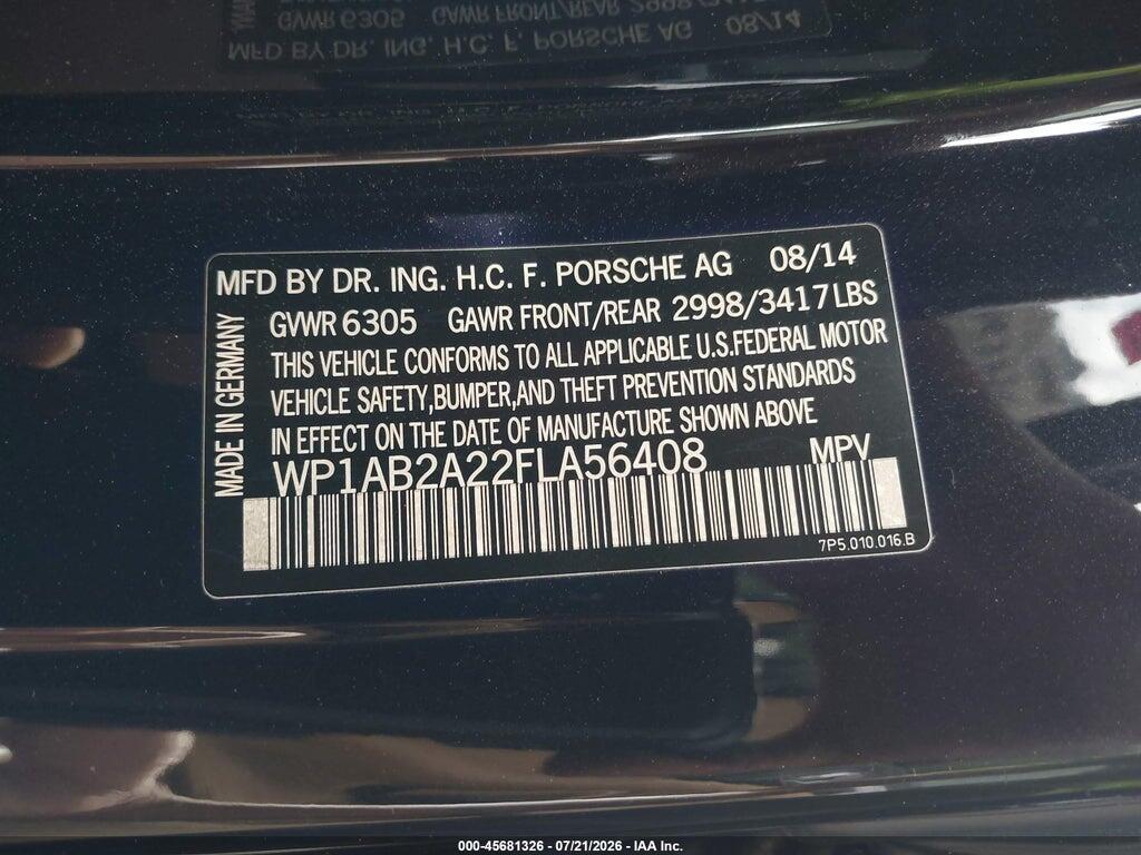 WP1AB2A22FLA56408 2015 PORSCHE CAYENNE photo no. 9