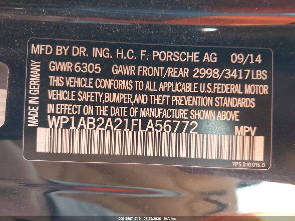 WP1AB2A21FLA56772 2015 PORSCHE CAYENNE photo no. 9