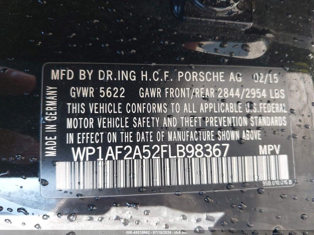 WP1AF2A52FLB98367 2015 PORSCHE MACAN photo no. 9