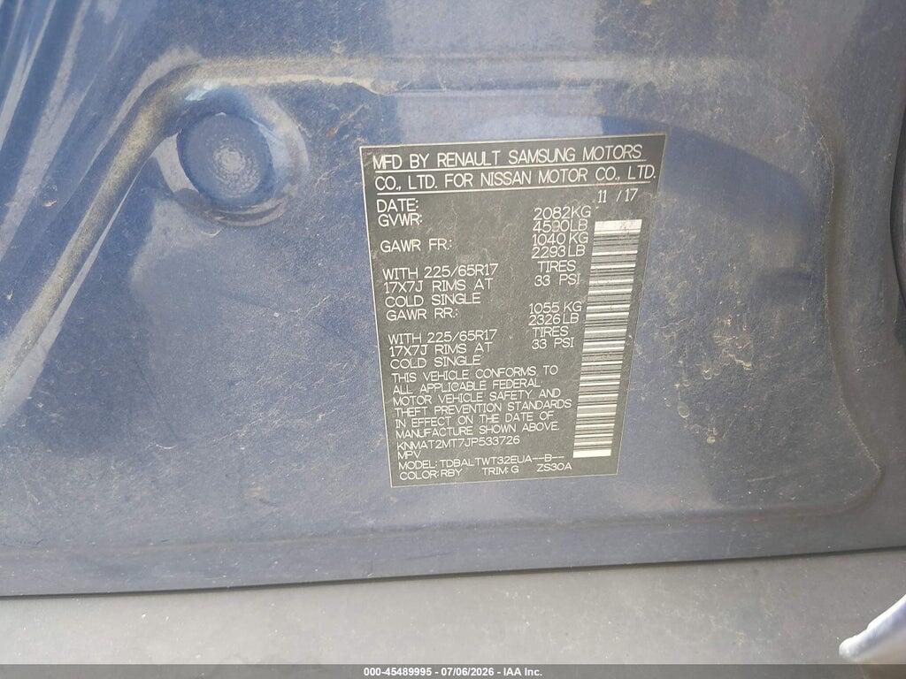 KNMAT2MT7JP533726 2018 NISSAN ROGUE photo no. 9