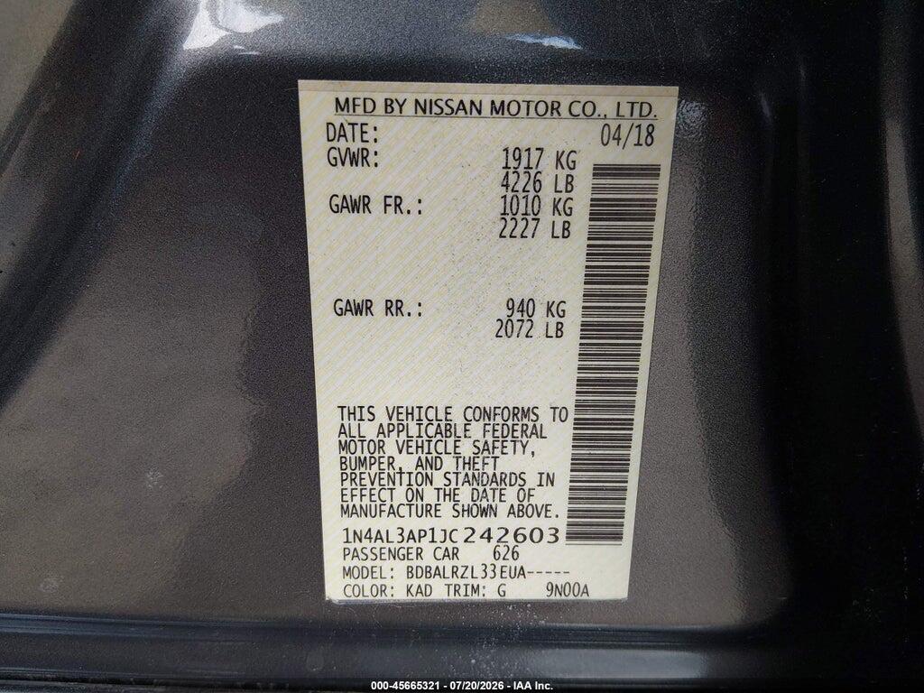 1N4AL3AP1JC242603 2018 NISSAN ALTIMA photo no. 9