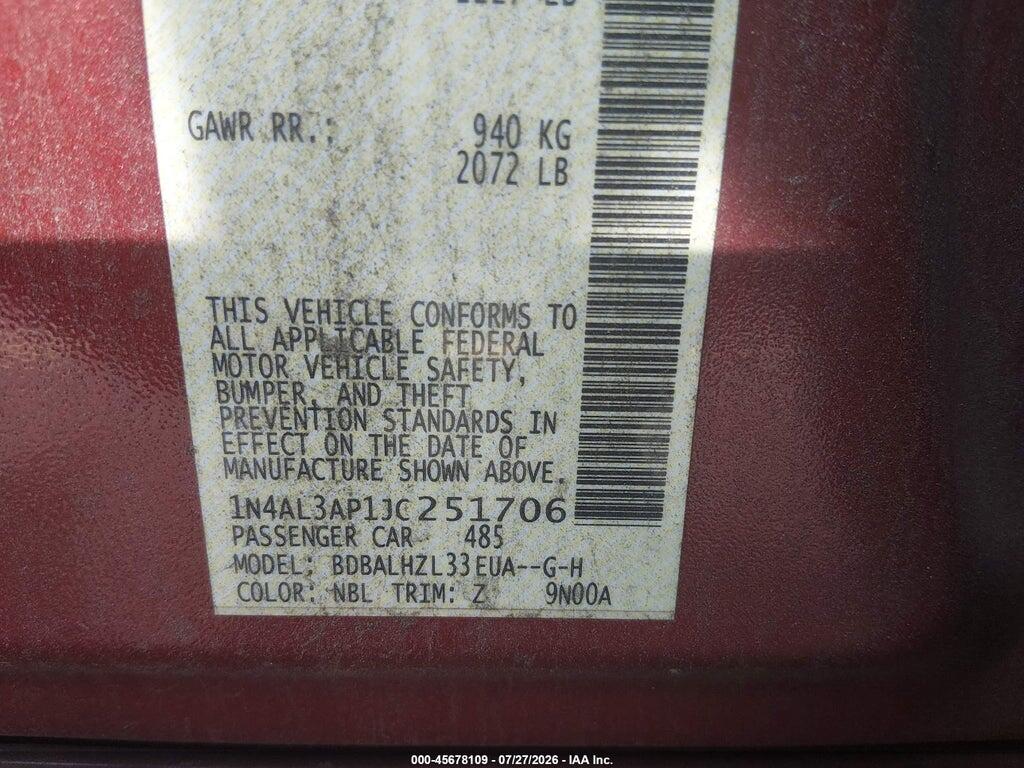 1N4AL3AP1JC251706 2018 NISSAN ALTIMA photo no. 9