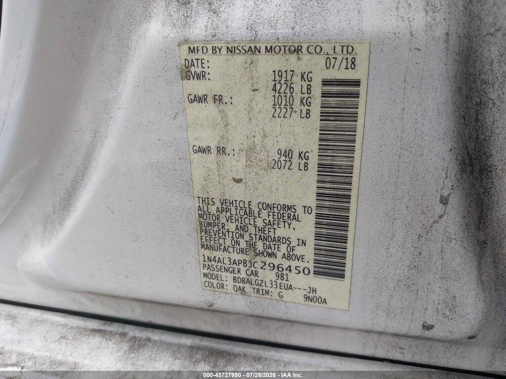 1N4AL3AP8JC296450 2018 NISSAN ALTIMA photo no. 9