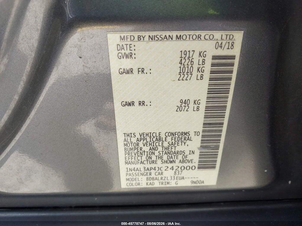 1N4AL3AP4JC242000 2018 NISSAN ALTIMA photo no. 9