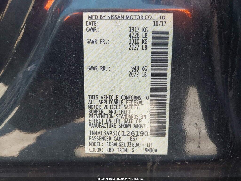 1N4AL3AP3JC126190 2018 NISSAN ALTIMA photo no. 9