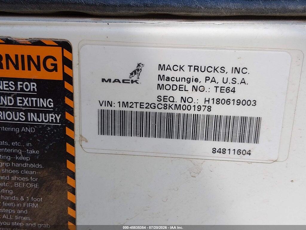 1M2TE2GC8KM001978 2019 MACK TERRAPRO photo no. 8