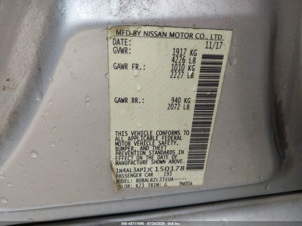 1N4AL3AP1JC150178 2018 NISSAN ALTIMA photo no. 9