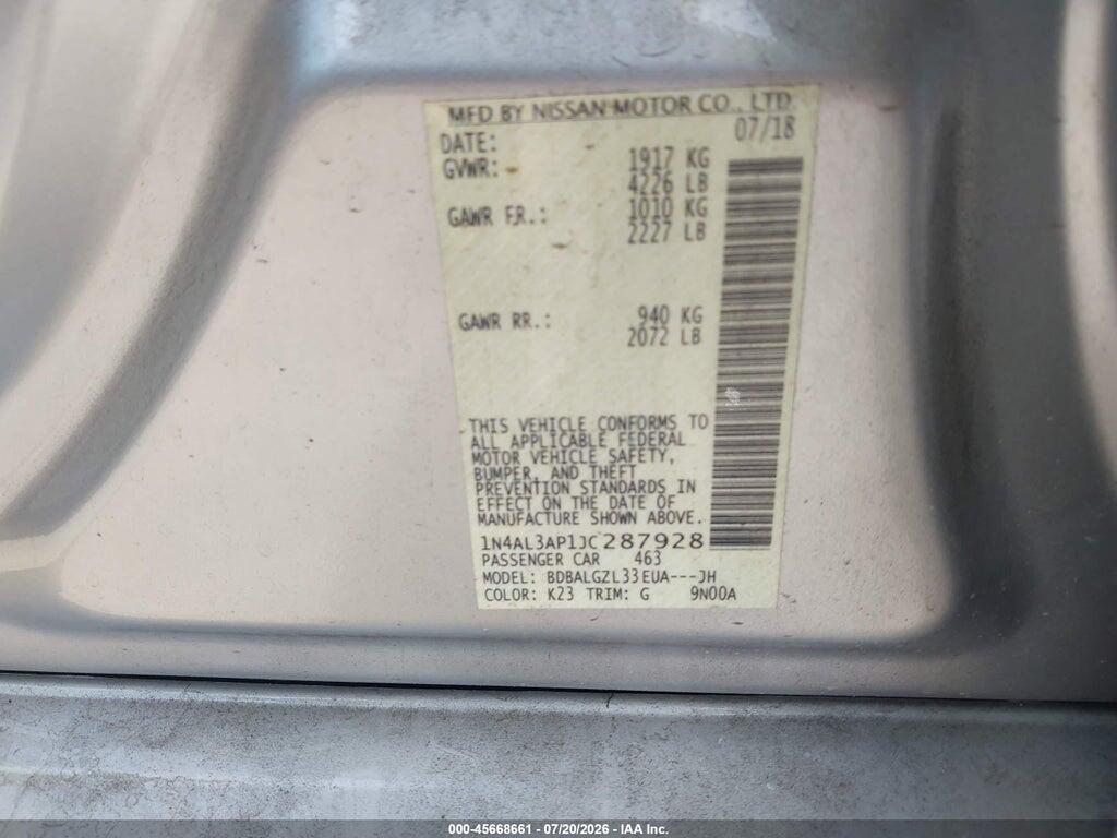 1N4AL3AP1JC287928 2018 NISSAN ALTIMA photo no. 9