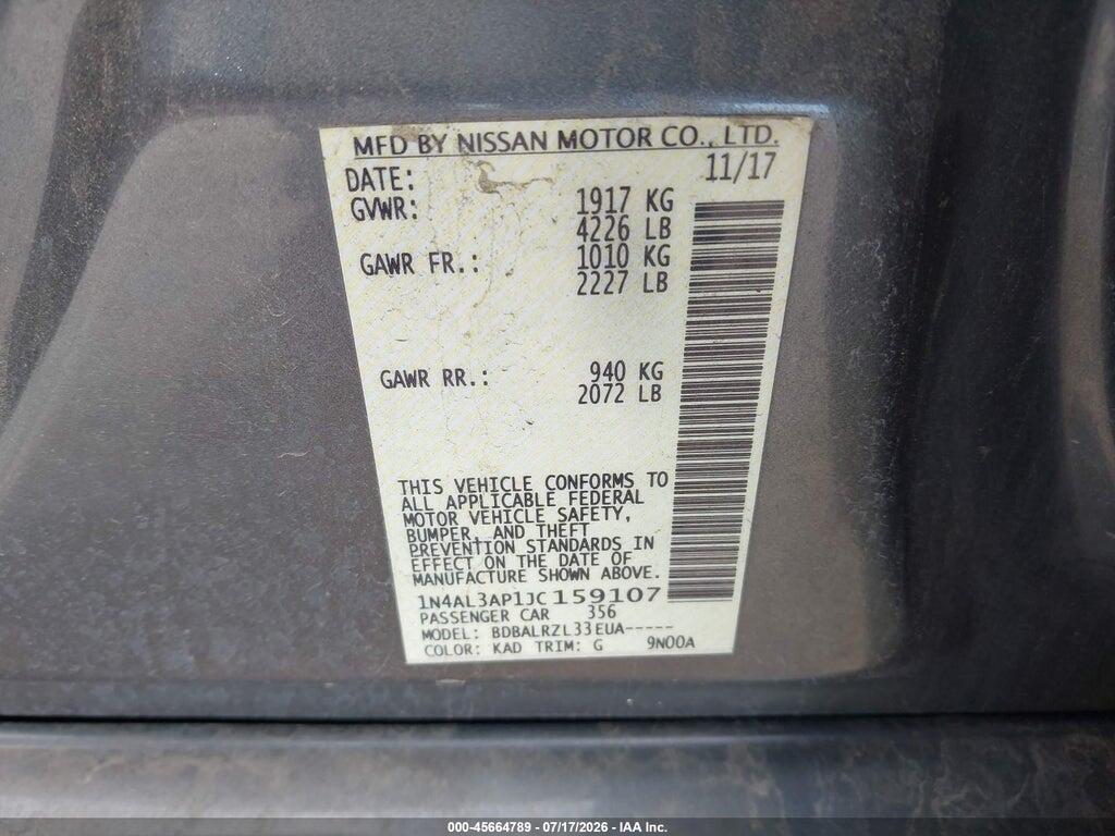 1N4AL3AP1JC159107 2018 NISSAN ALTIMA photo no. 9