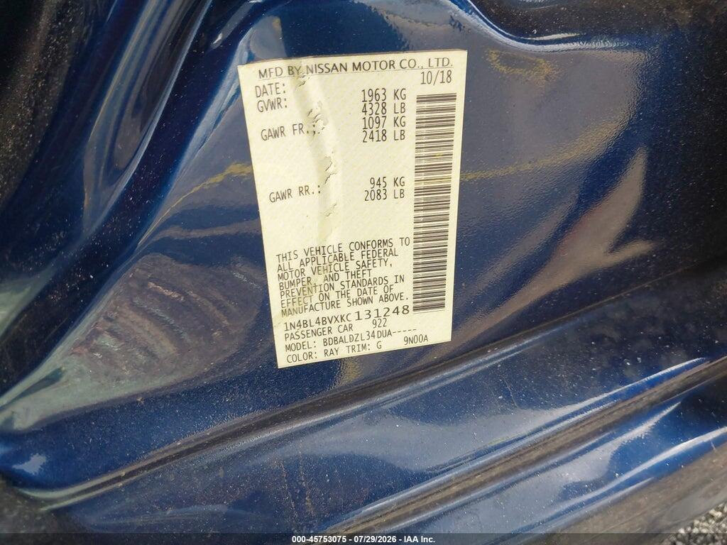 1N4BL4BVXKC131248 2019 NISSAN ALTIMA photo no. 9