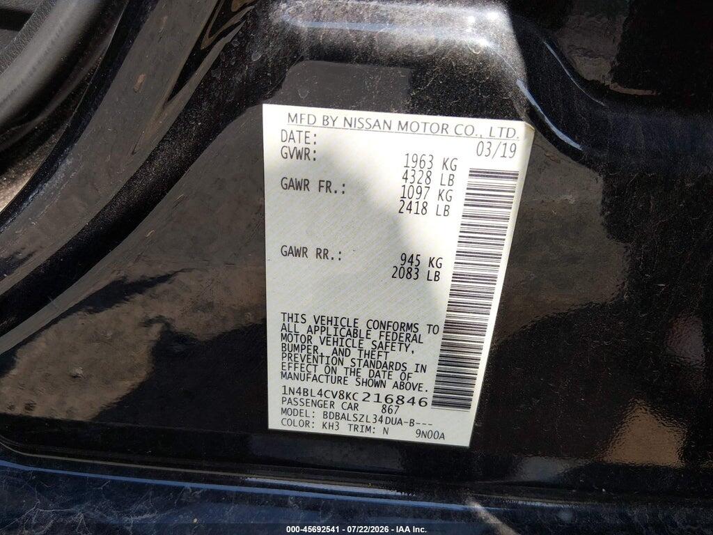 1N4BL4CV8KC216846 2019 NISSAN ALTIMA photo no. 9