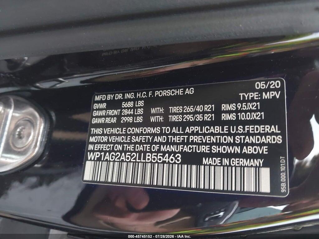 WP1AG2A52LLB55463 2020 PORSCHE MACAN photo no. 9