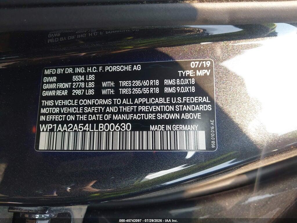 WP1AA2A54LLB00630 2020 PORSCHE MACAN photo no. 9