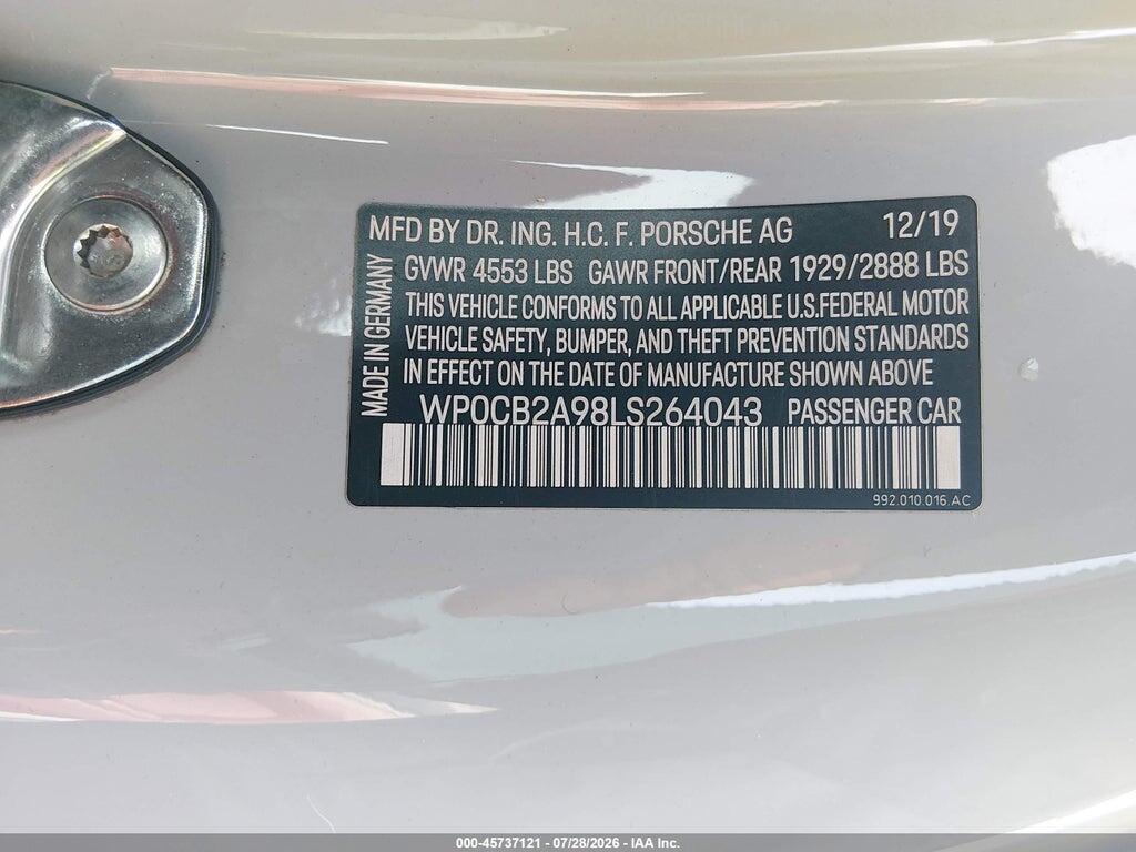 WP0CB2A98LS264043 2020 PORSCHE 911 photo no. 9