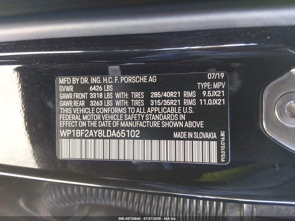 WP1BF2AY8LDA65102 2020 PORSCHE CAYENNE COUPE photo no. 9