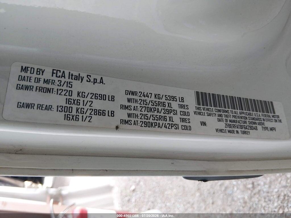ZFBERFAT8F6A28048 2015 RAM PROMASTER CITY photo no. 9