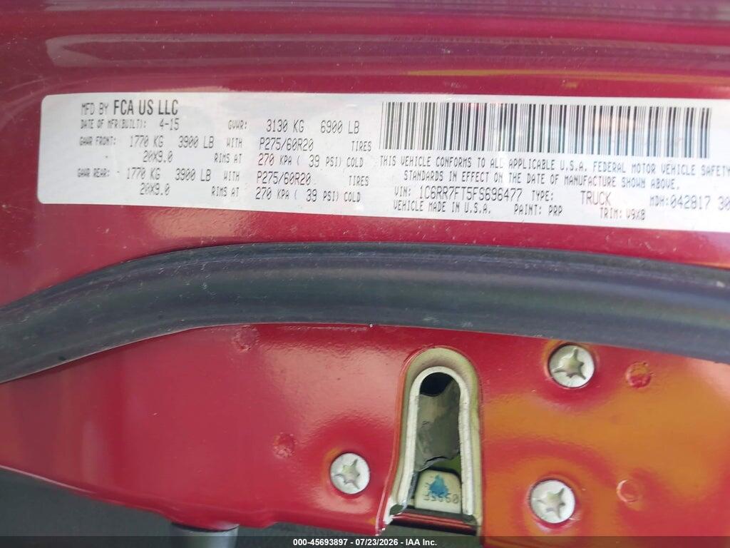 1C6RR7FT5FS696477 2015 RAM 1500 photo no. 9
