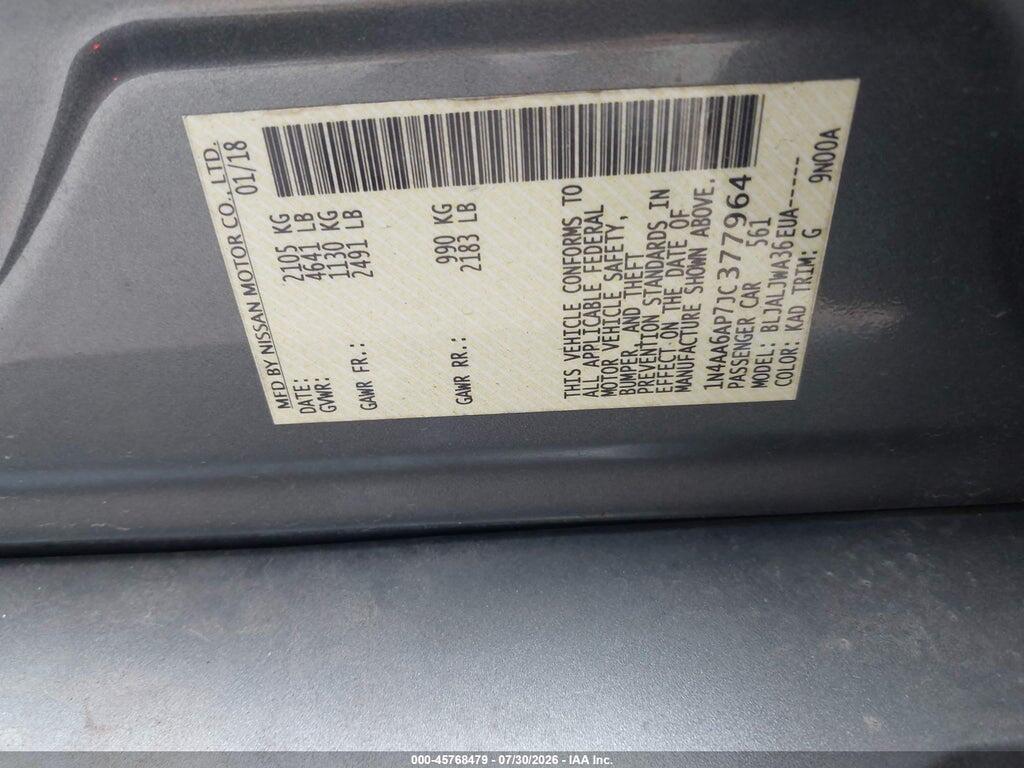 1N4AA6AP7JC377964 2018 NISSAN MAXIMA photo no. 9