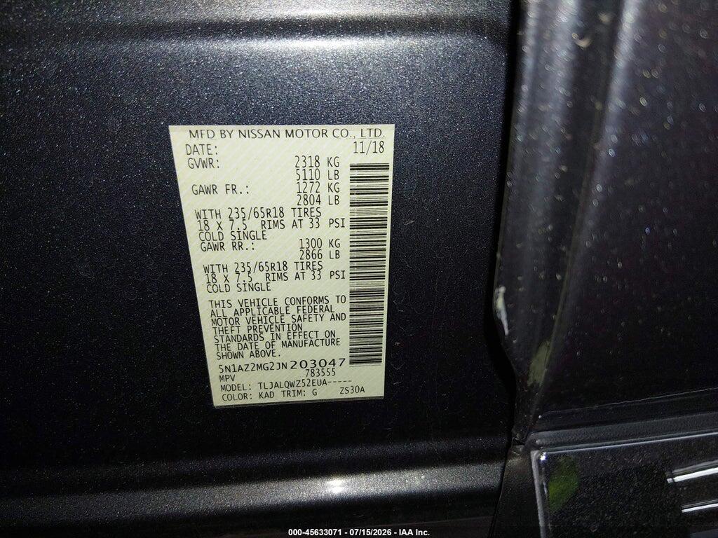 5N1AZ2MG2JN203047 2018 NISSAN MURANO photo no. 9