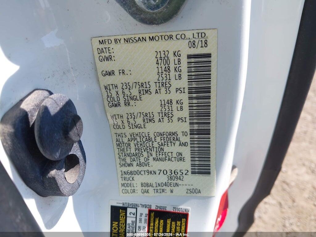 1N6BD0CT9KN703652 2019 NISSAN FRONTIER photo no. 9