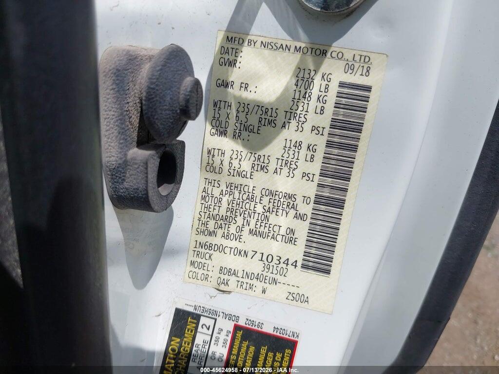 1N6BD0CT0KN710344 2019 NISSAN FRONTIER photo no. 9