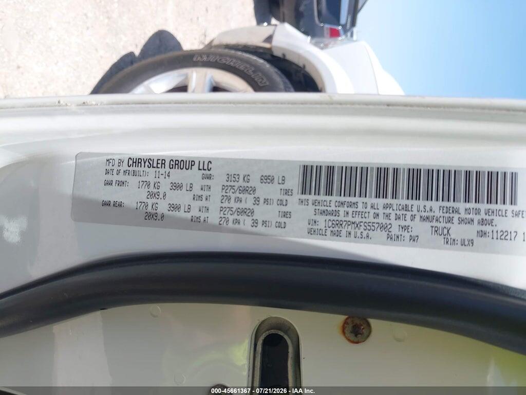 1C6RR7PMXFS557002 2015 RAM 1500 photo no. 9