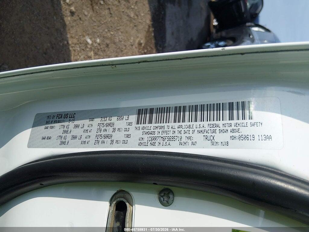 1C6RR7TM6FS695710 2015 RAM 1500 photo no. 9